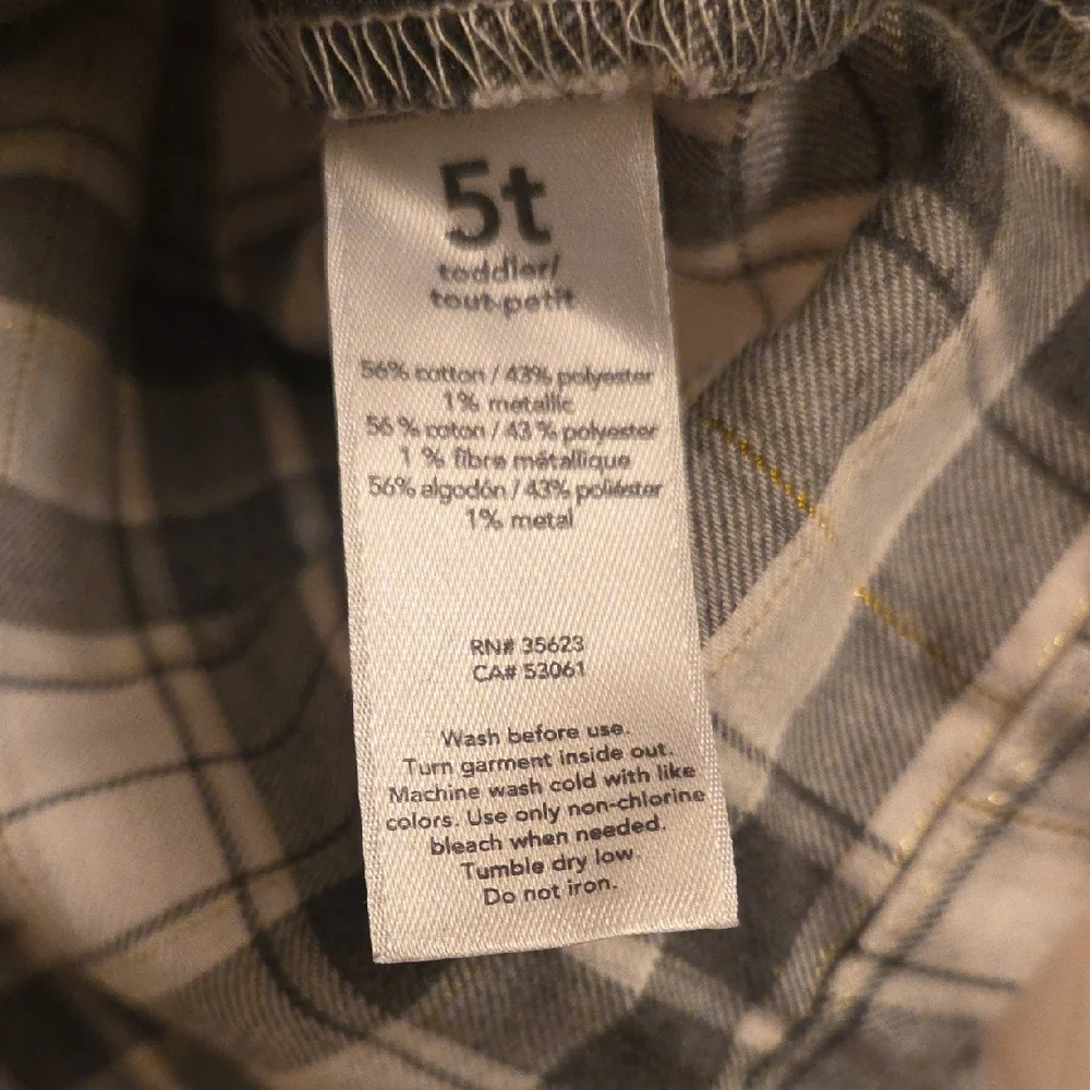 Carter's Black and White‎ Plaid Kids Blouse